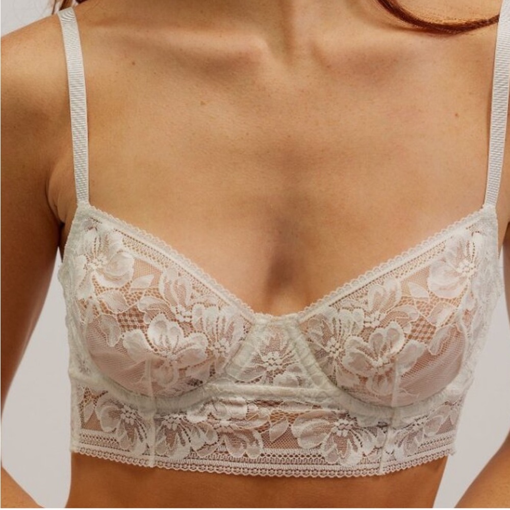INTIMATELY FREE PEOPLE Sorento Demi Longline Bra Sweet Nothings LIGHT SAND 32A